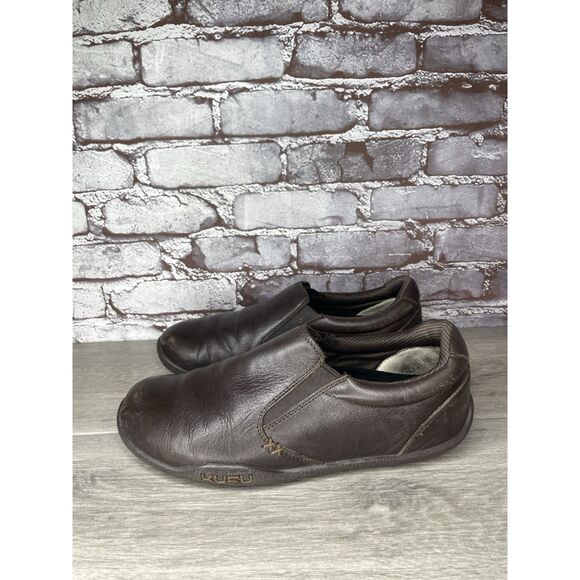 Kuru Brown Leather Slip On Casual Comfort Loafers Shoes Men Sz 9M Wide US/42EU - Picture 1 of 16
